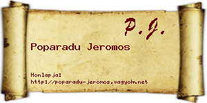 Poparadu Jeromos névjegykártya